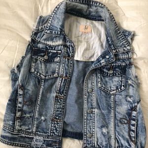 Distressed Denim Vest